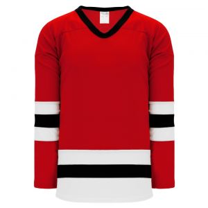 H6500 League Hockey Jersey - Red/Black/White - Front