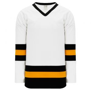 H6500 League Hockey Jersey - White/Black/Gold - Front