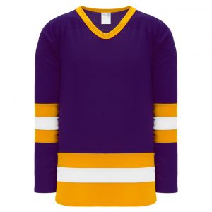 H6500 League Hockey Jersey - Purple/Gold/White - Front