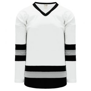 H6500 League Hockey Jersey - White/Black/Grey - Front
