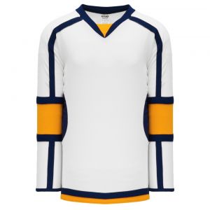 H7000 Select Hockey Jersey - White/Gold/Navy - Front