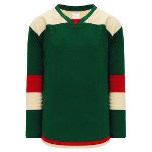 H7400 Select Hockey Jersey - Dark Green/Sand/Red - Front