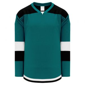 H7400 Select Hockey Jersey - Pacific Teal/Black/White - Front