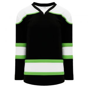 H7500 Select Hockey Jersey - Black/White/Lime Green - Front