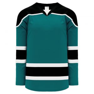 H7500 Select Hockey Jersey - Pacific Teal/Black/White - Front