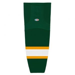 HS2100 Lightweight Pro Hockey Socks - Dark Green/Gold/White - Front