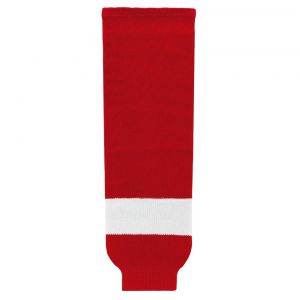 HS630 Knitted Striped Hockey Socks - Detroit Red - Front