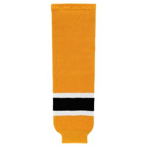 HS630 Knitted Striped Hockey Socks - Boston Gold - Front