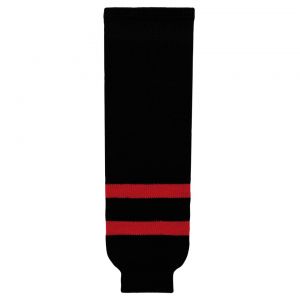 HS630 Knitted Striped Hockey Socks - Ottawa Black - Front