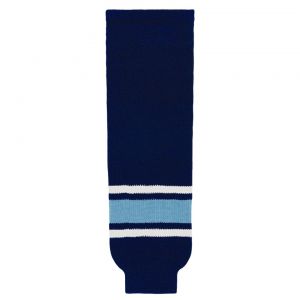 HS630 Knitted Striped Hockey Socks - Maine Navy - Front