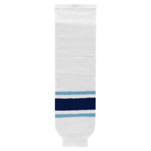 HS630 Knitted Striped Hockey Socks - Maine White - Front