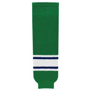 HS630 Knitted Striped Hockey Socks - Kelly/Royal/White - Front
