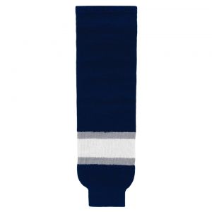 HS630 Knitted Striped Hockey Socks - 2002 Edmonton 3rd Navy - Front