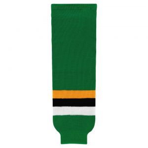 HS630 Knitted Striped Hockey Socks - Minnesota Kelly With Black Stripe - Front
