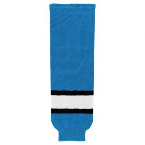 HS630 Knitted Striped Hockey Socks - Pro Blue/Black/White - Front