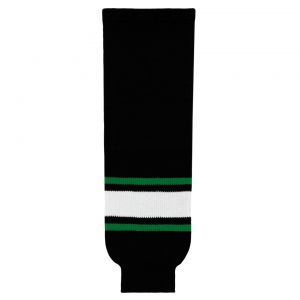 HS630 Knitted Striped Hockey Socks - Dallas Black - Front
