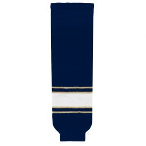 HS630 Knitted Striped Hockey Socks - Notre Dame Navy - Front