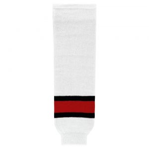 HS630 Knitted Striped Hockey Socks - 2002 Team Canada White - Front