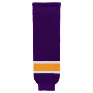 HS630 Knitted Striped Hockey Socks - Vintage La Purple - Front