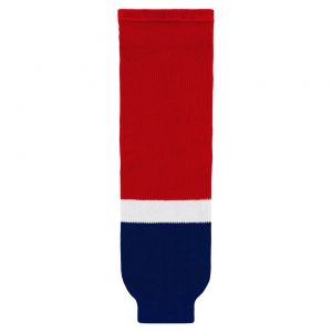 HS630 Knitted Striped Hockey Socks - 2013 Washington Red - Front