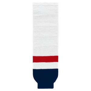 HS630 Knitted Striped Hockey Socks - 2013 Washington White - Front