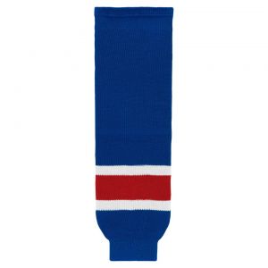 HS630 Knitted Striped Hockey Socks - New York Rangers Classic Royal - Front