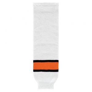 HS630 Knitted Striped Hockey Socks - Philadelphia White - Front