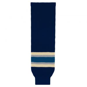 HS630 Knitted Striped Hockey Socks - 2010 Columbus 3rd Navy - Front