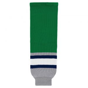 HS630 Knitted Striped Hockey Socks - Plymouth Kelly - Front