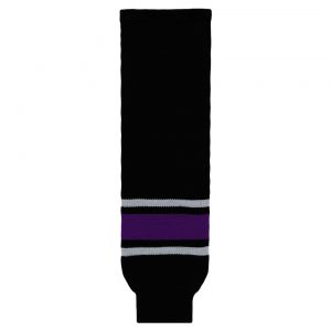HS630 Knitted Striped Hockey Socks - 1998 Los Angeles Black - Front