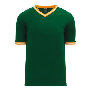 S1333 Soccer Jersey - Dark Green/Gold/White - Front