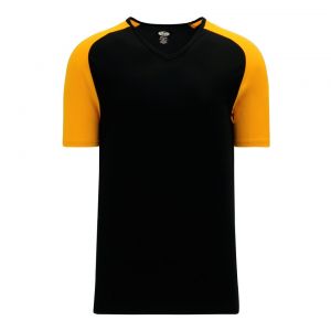 S1375 Soccer Jersey - Black/Gold - Front