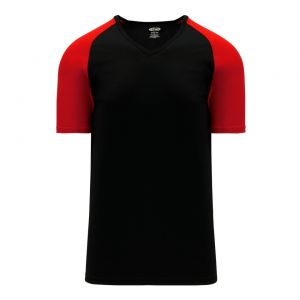 S1375 Soccer Jersey - Black/Red - Front