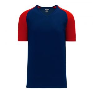 S1375 Soccer Jersey - Navy/Red - Front