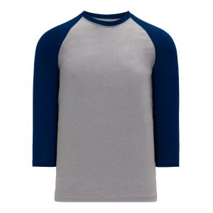S1846 Soccer Jersey - Heather Grey/Navy - Front
