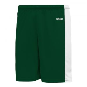 SS9145 Soccer Shorts - Dark Green/White - Front