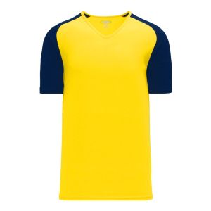 Athletic Knit S1375-253 Soccer Jersey - Maize/Navy - Primary