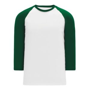 Athletic Knit S1846-279 Soccer Long Sleeve Shirt - White/Dark Green - Primary