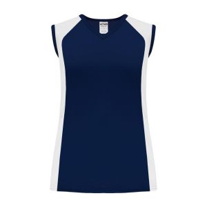 Athletic Knit LF601L-216 Women's Field Lacrosse Jersey - Navy/White - Primary