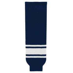 Athletic Knit HS630-216 Knitted Striped Hockey Socks - Navy/White - Primary