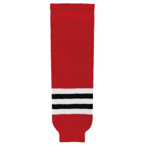Athletic Knit HS630-304 Knitted Striped Hockey Socks - Chicago Red - Primary