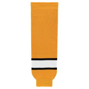 Athletic Knit HS630-329 Knitted Striped Hockey Socks - Gold/White/Black - Primary