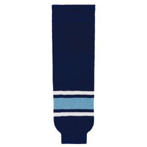 Athletic Knit HS630-340 Knitted Striped Hockey Socks - Maine Navy - Primary