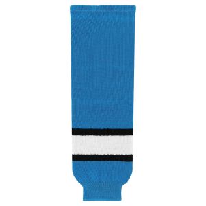 Athletic Knit HS630-444 Knitted Striped Hockey Socks - Pro Blue/Black/White - Primary