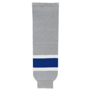 Athletic Knit HS630-450 Knitted Striped Hockey Socks - Grey/Royal/White - Primary
