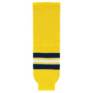 Athletic Knit HS630-590 Knitted Striped Hockey Socks - 2011 Michigan Maize - Primary