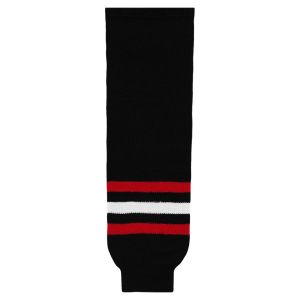 Athletic Knit HS630-614 Knitted Striped Hockey Socks - Chicago 3rd Black - Primary