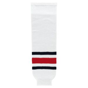Athletic Knit HS630-891 Knitted Striped Hockey Socks - 2010 Columbus White - Primary