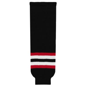 Athletic Knit HS630-936 Knitted Striped Hockey Socks - 2009 Ottawa 3rd Black - Primary