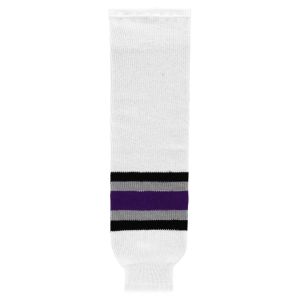 Athletic Knit HS630-952 Knitted Striped Hockey Socks - 1998 Los Angeles White - Primary